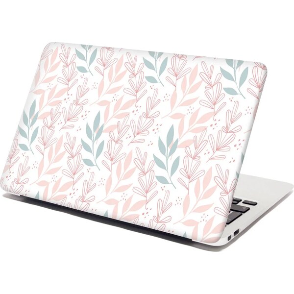 Sablio Samolepka na notebook Ružové a modré lístky 65095379