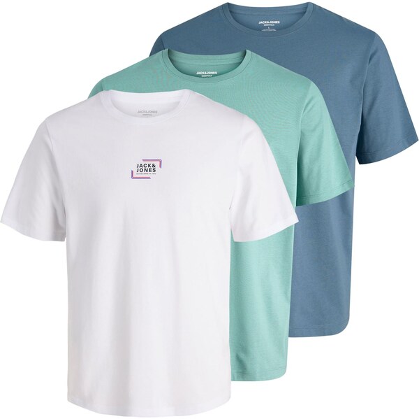 Jack & Jones Junior Tričko námornícka modrá / nefritová / červená / 66789684