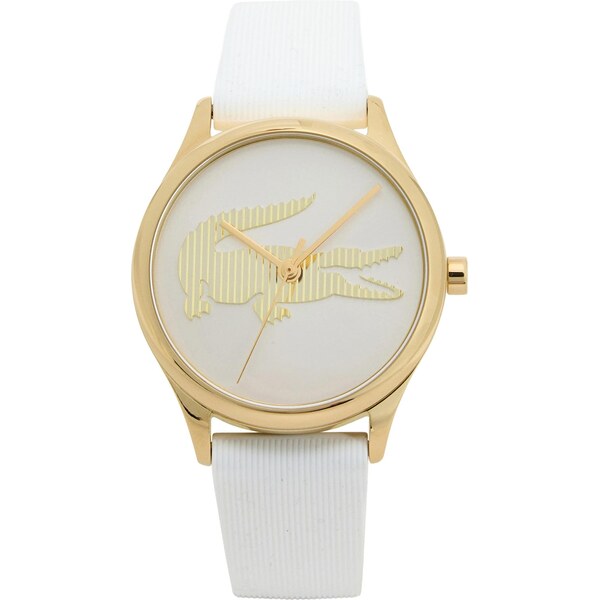 LACOSTE Analógové hodinky Crocodelle zlatá / biela 66789719