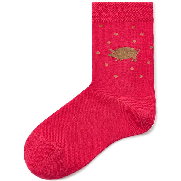 Vlnka Detské vianočné bavlnené ponožky zlaté prasiatko 66795283