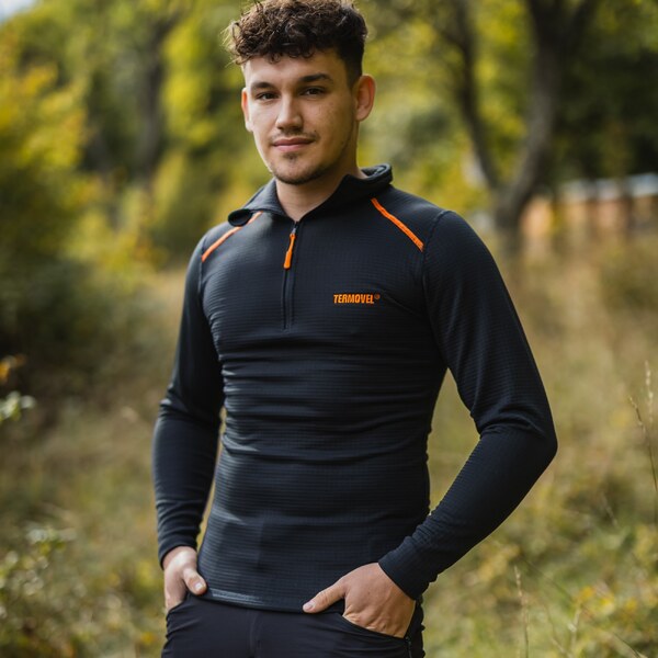 TERMOVEL Čierny pánsky funkčný hrejivý rolák 66801174