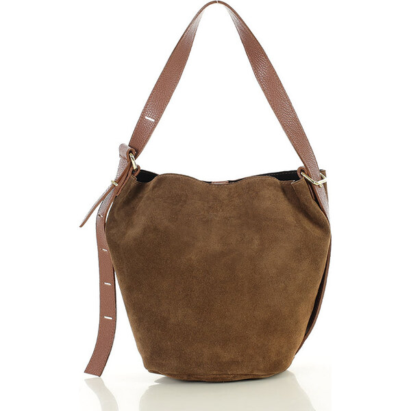 MARCO MAZZINI Hnedá dámska kožená shopper kabelka (s292b) 66801204