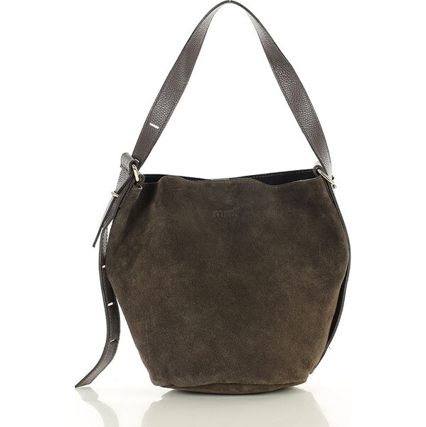 MARCO MAZZINI Tmavohnedá dámska kožená shopper kabelka (s292d) 66801205