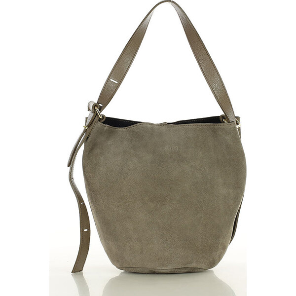 MARCO MAZZINI Béžová taupe dámska kožená shopper kabelka (s292c) 66801206