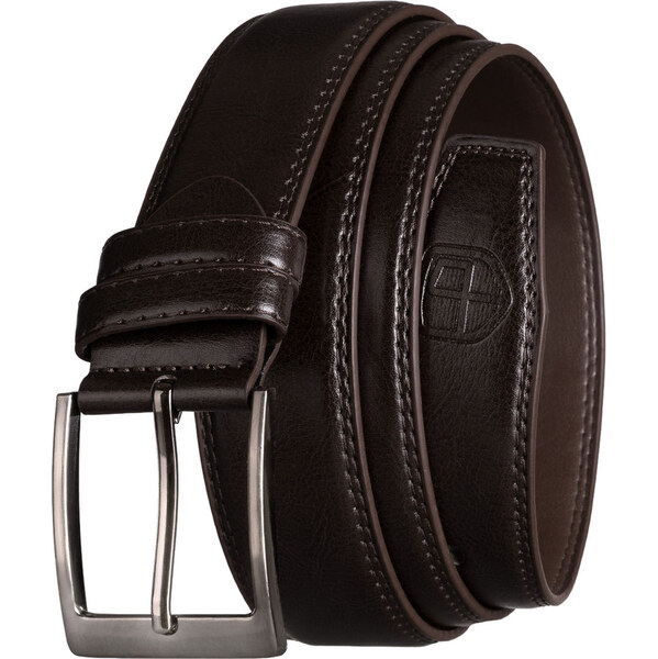 Peterson Pánsky hnedý opasok zo syntetickej kože s klasickou prackou – 66799278