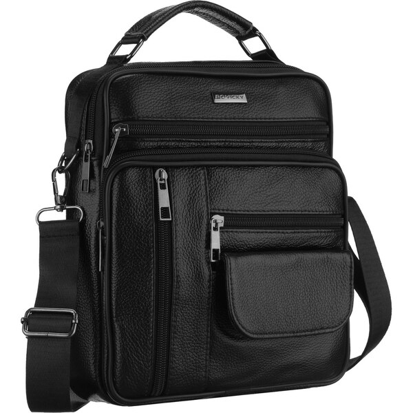 Kožená pánska crossbody taška čierna – Rovicky 66799283