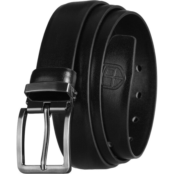 Peterson Pánsky čierny opasok zo syntetickej kože s tradičnou prackou 66799282
