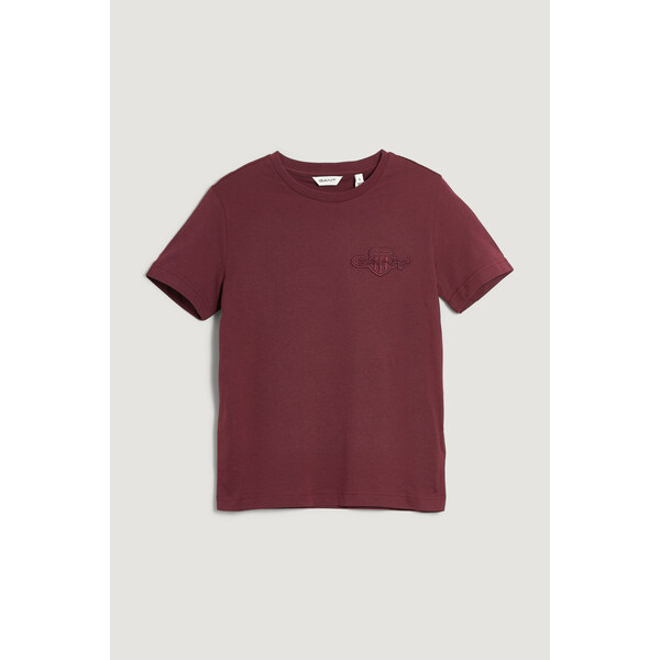 TRIČKO GANT REG TONAL SHIELD SS T-SHIRT PLUM WINE 65201036