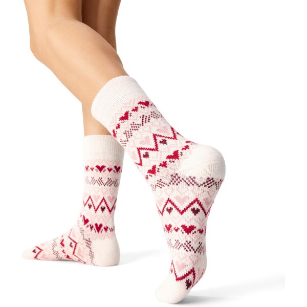 Vlnka Ponožky s ovčou vlnou Merino srdce prírodná 58396985