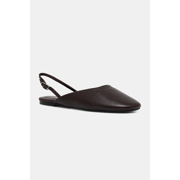 Kožené balerínky Calvin Klein OBLIQUE BALLERINA SLINGBACK LTH 66807480