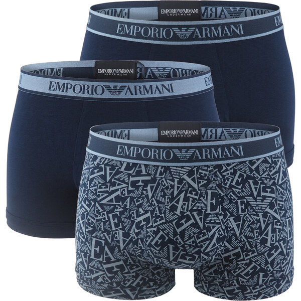 EMPORIO ARMANI - boxerky 3PACK stretch cotton iconic Armani logo navy 66804728