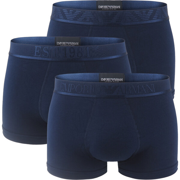 EMPORIO ARMANI - boxerky 3PACK organic stretch cotton essential tonal 66804732