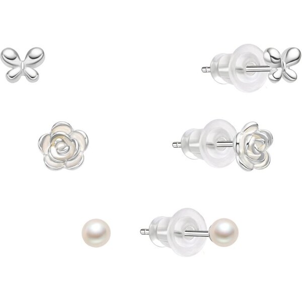 MOISS Hravá sada strieborných náušníc E0004876 (3 páry náušníc) 66805301