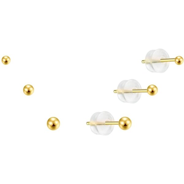 MOISS Pozlátená sada minimalistických náušníc E0004639 (3 páry náušníc 66805297