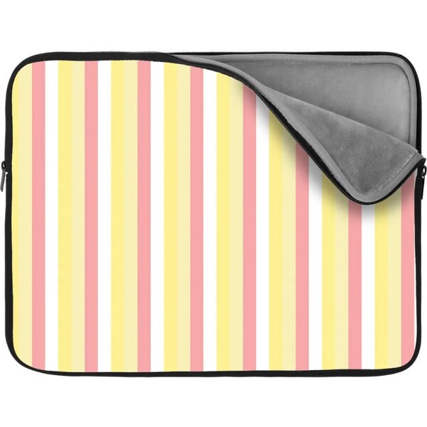 Sablio Obal na notebook Žlto-ružové pruhy 65430326