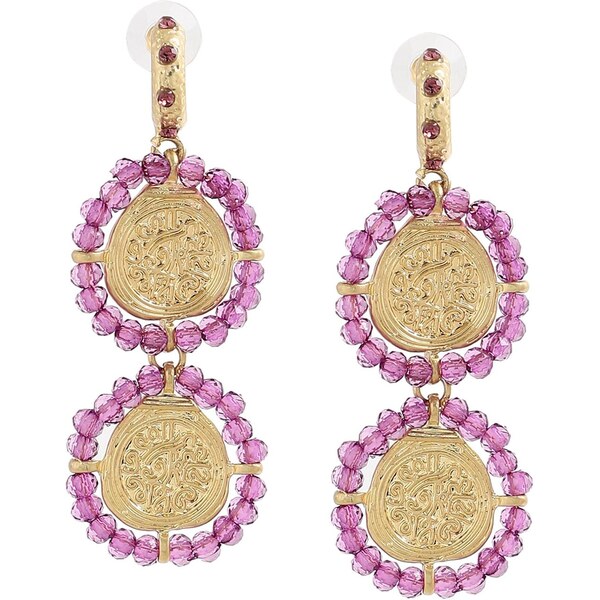 SOHI Náušnice Kailyn zlatá / svetlofialová 66807687