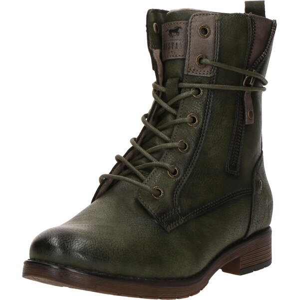 MUSTANG Šnurovacie členkové čižmy kaki 66809164