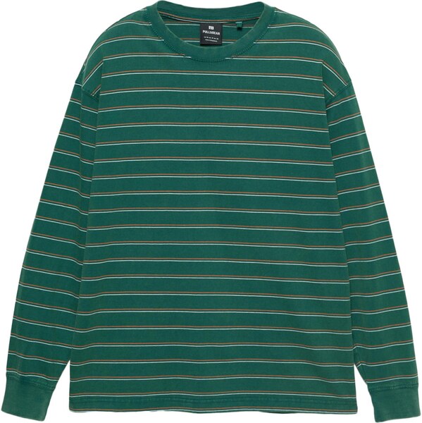 Pull&Bear Tričko tmavozelená / oranžová / biela 66809269