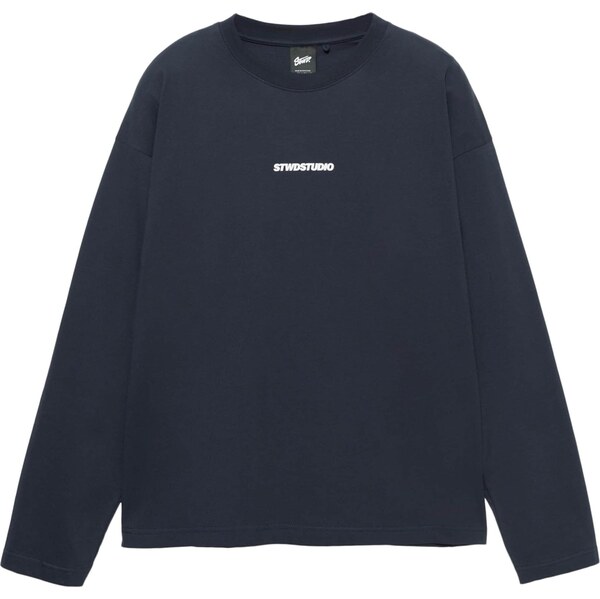 Pull&Bear Tričko CLUB COMMUNITY STWD námornícka modrá / biela 66809266