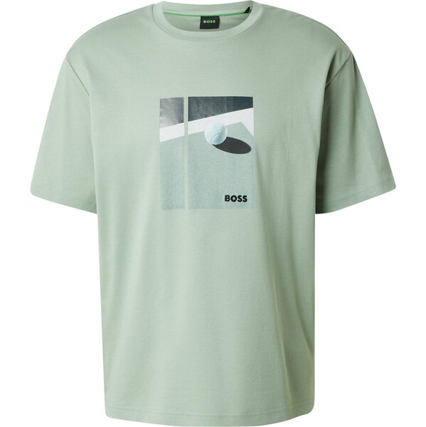 BOSS Funkčné tričko Join mätová / tmavozelená / biela 66809292