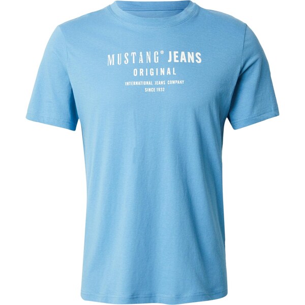 MUSTANG Tričko Austin svetlomodrá / biela 66809324