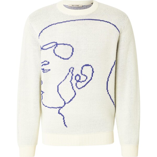 Only & Sons Sveter ONSHAMILTON nebielená / modrá 66809459