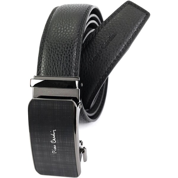 Čierny kožený opasok s automatickou prackou Pierre Cardin 66807158