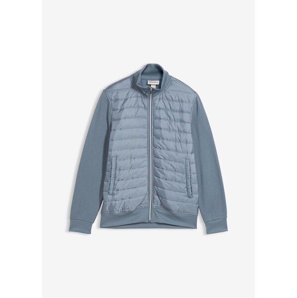 bonprix Mikinová bunda z materiálového mixu, farba modrá 66814729