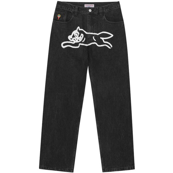 ICECREAM Spray Paint Running Dog Double Scoop Denim Pants - Pánske - 66814842