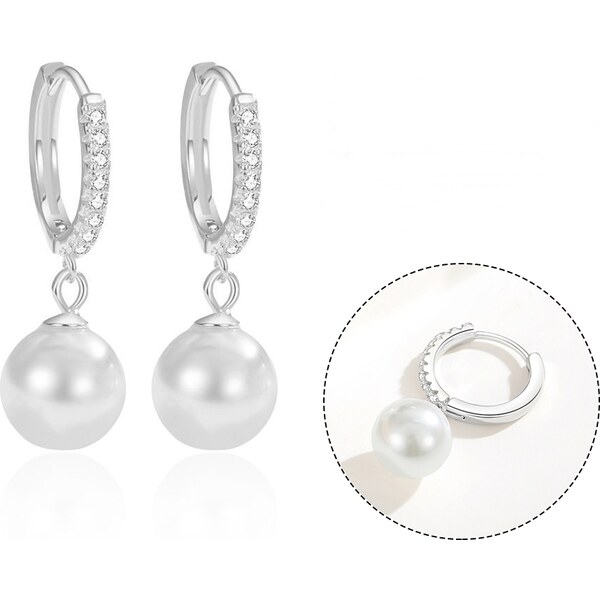 Olivie Strieborné náušnice s perlou 9967 66880642