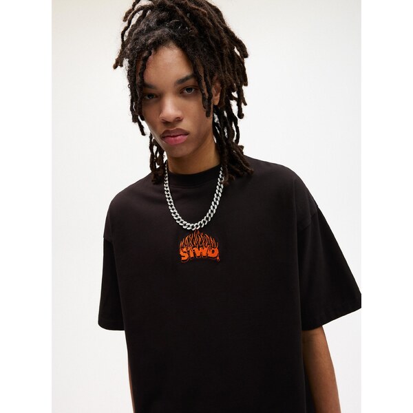 Pull&Bear Tričko STWD oranžová / čierna 64231718