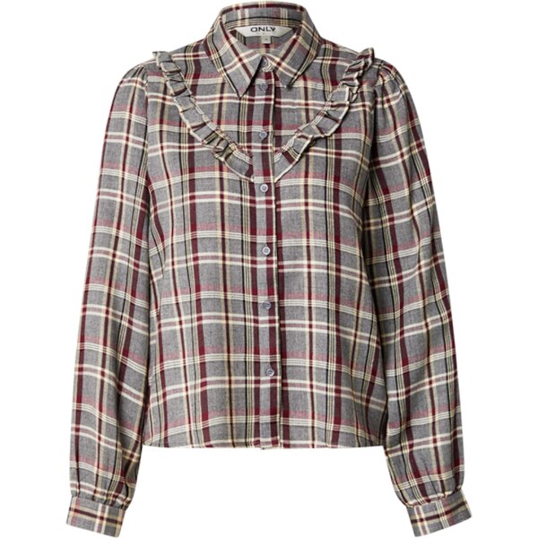 ONLY Blúzka ONLEVIA CHECK antracitová / hrdzavo červená / biela 65895485