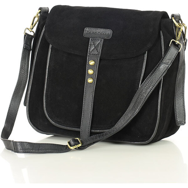 MARCO MAZZINI Semišová kožená taška cez rameno | čierna vs120aa 66820297