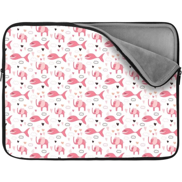 Sablio Obal na notebook Ružové rybky a slony 65426887