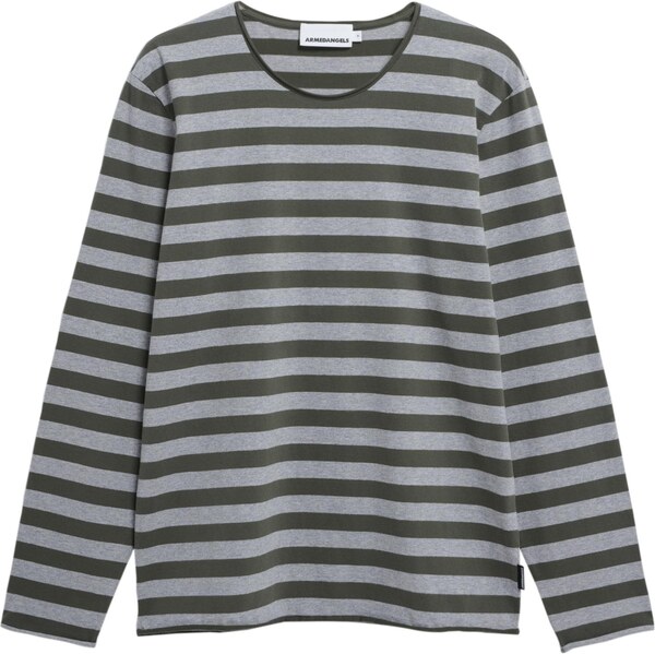 ARMEDANGELS Tričko Maarkos Stripes grafitová / sivá melírovaná 66834418