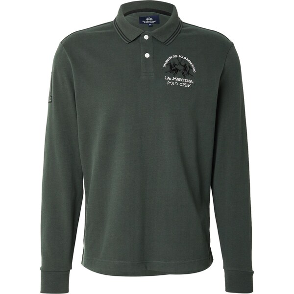 La Martina Tričko tmavozelená / čierna / biela 66835275