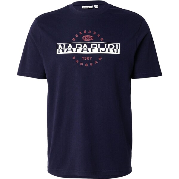 NAPAPIJRI Tričko SANDER námornícka modrá / pastelovo červená / biela 66835397