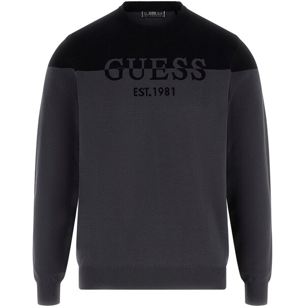 GUESS Sveter KANTU tmavosivá / čierna 66835645