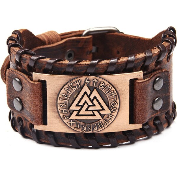 Lodestar Vintage náramok Runy a Valhalla Hnedý 66839686