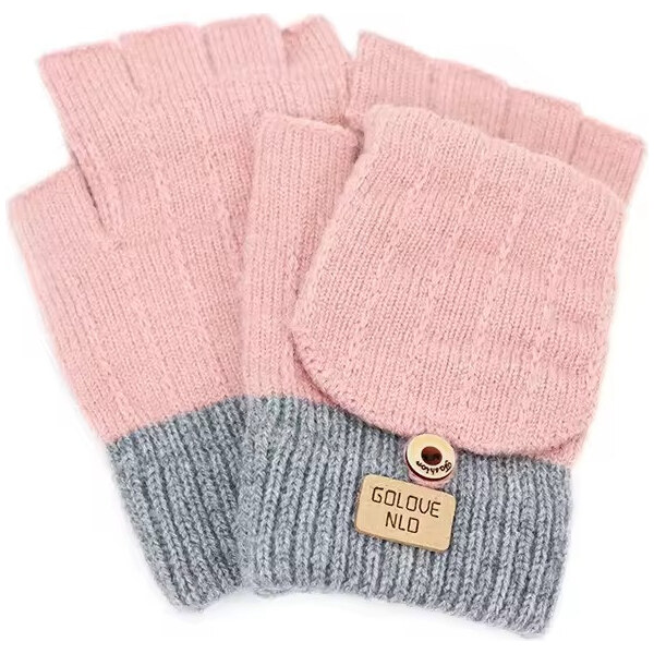 Lifestyle Dievčenské rukavice bez prstov s chlopňou Glove NLD Ružové 66839726