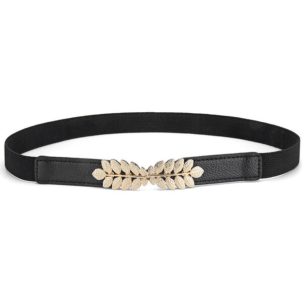 Lifestyle Dámsky tenký elastický opasok na šaty Flowers Čierny 66839740