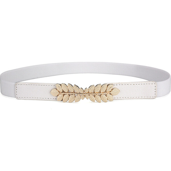 Lifestyle Dámsky tenký elastický opasok na šaty Flowers Biely 66839741