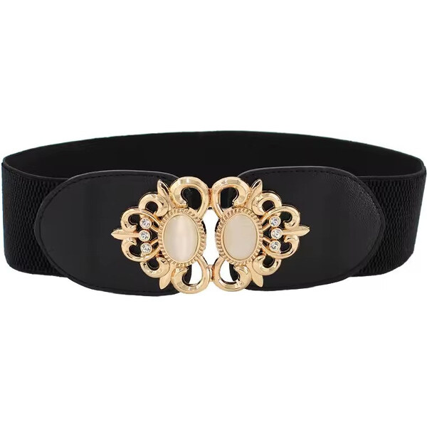 Lifestyle Dámsky strečový elastický opasok na šaty Rolan Čierny 66839739