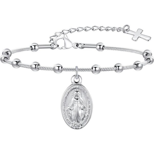 Titan Jewerly Oceľový náramok s obojstranným príveskom Panny Márie 66839771