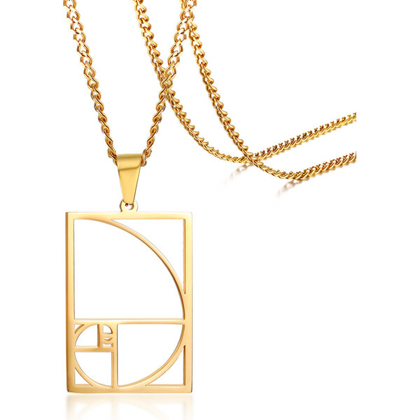 Impress Jewelry Oceľový geometrický prívesok Fibonacciho špirála - 66839773