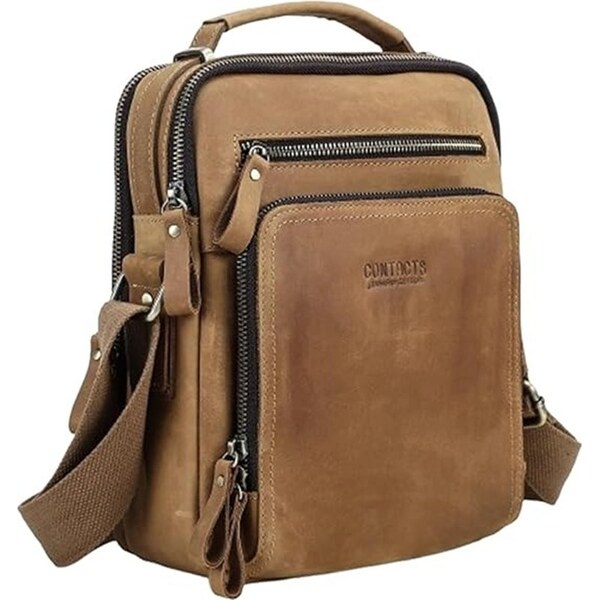 Contacts kožená taška cez rameno Gerard Camel 66839796