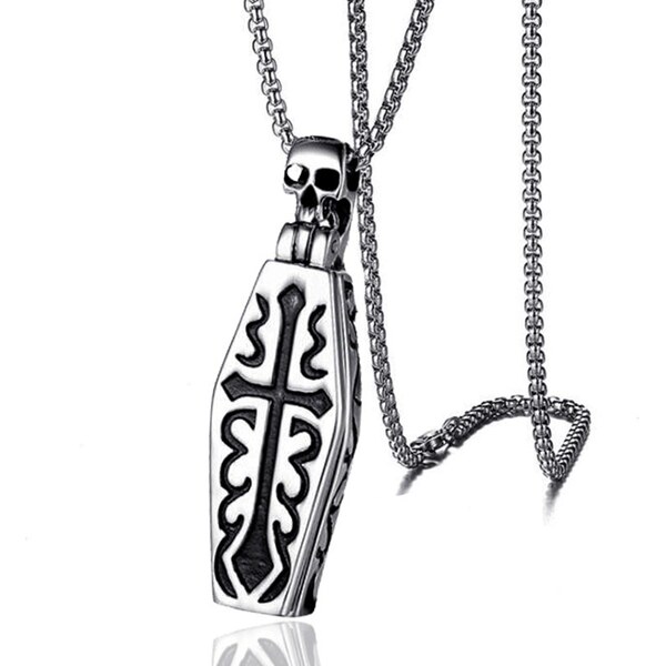 Impress Jewelry Otvárací oceľový prívesok Rakva s kostrou 66839813