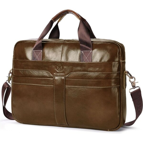 Bullcaptain pánska kožená taška Rondro Gaštanová 66839816