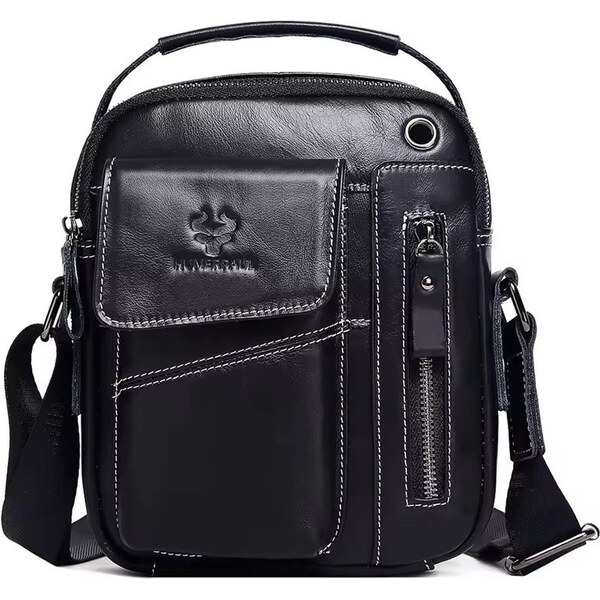 Humerpaul pánska kožená taška Shelton Čierna 3L 66839817