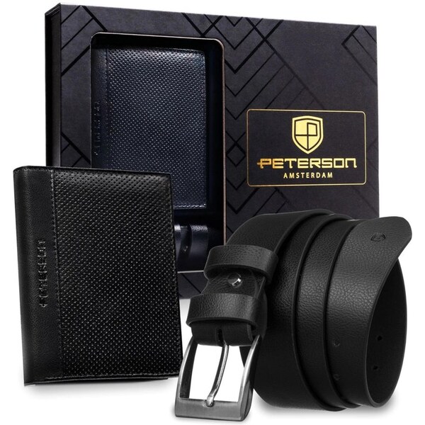 Peterson darčeková kožená sada - opasok + peňaženka Deon 66839819
